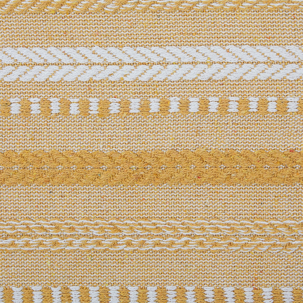 DII Farmhouse Braided Stripe Table Runner Collection, 15x108 (15x113, Fringe Included), Honey Gold 15x108" (15x113", Fringe Included) Striped