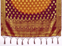 Vardha Women's  Chiffon Silk Saree with Unstitched Blouse Piece - Zari Woven Work Sarees for Wedding