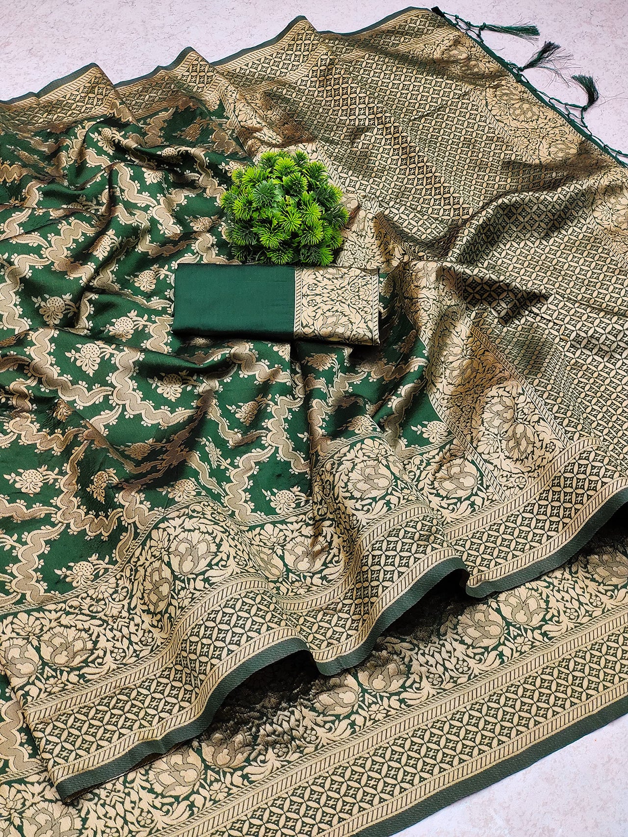 Nivah Fashion Women's  Banarasi Art Silk Saree with Blouse Piece