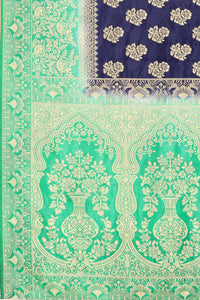 SATYAM WEAVES Women's  Banarasi Cotton Silk Saree With Blouse Piece