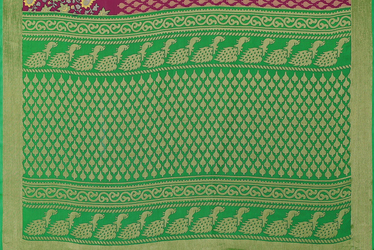 Winza Designer Women's  Chiffon Brasso Floral Printed Saree with Blouse Piece