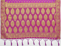 Vardha Women's  Chiffon Silk Saree with Unstitched Blouse Piece - Zari Woven Work Sarees for Wedding