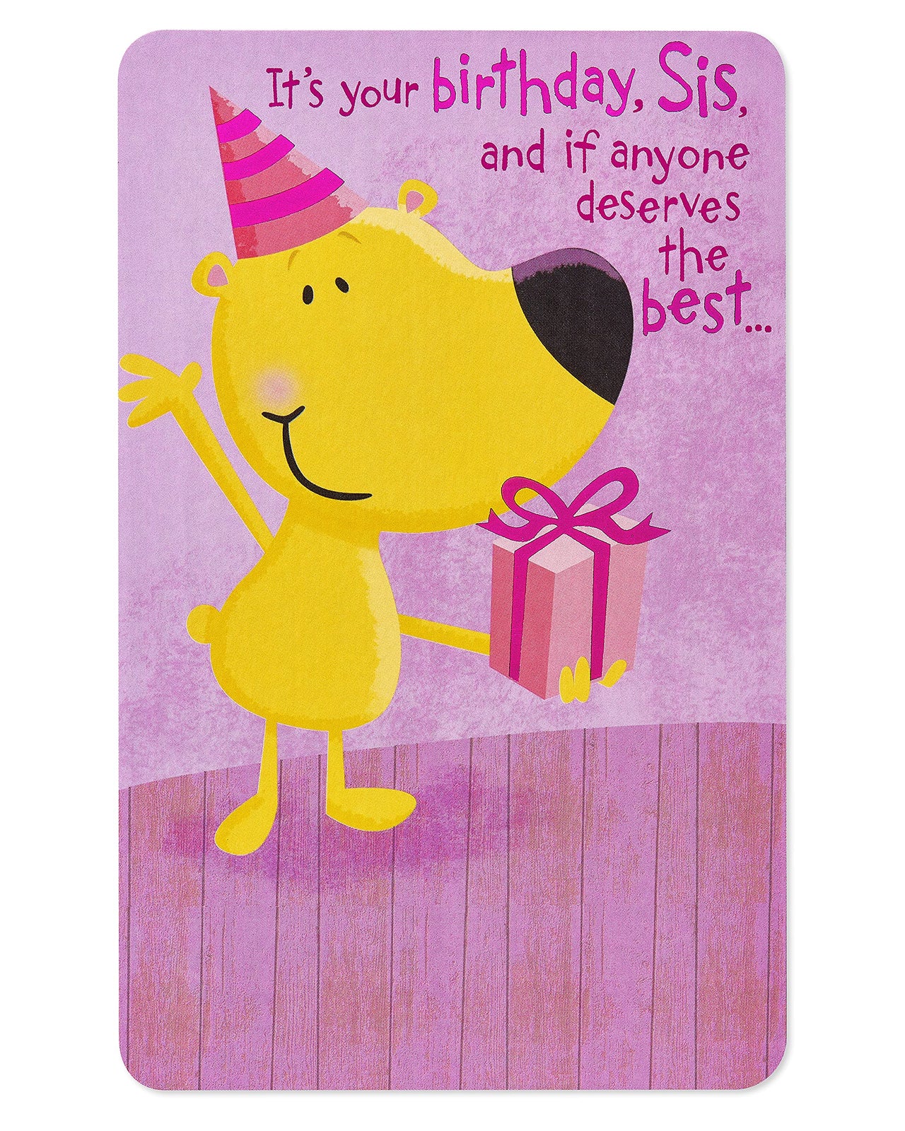 American Greetings Birthday Card for Sister (Bear with Gift) Bear with Gift