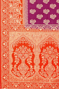 SATYAM WEAVES Women's  Banarasi Cotton Silk Saree With Blouse Piece