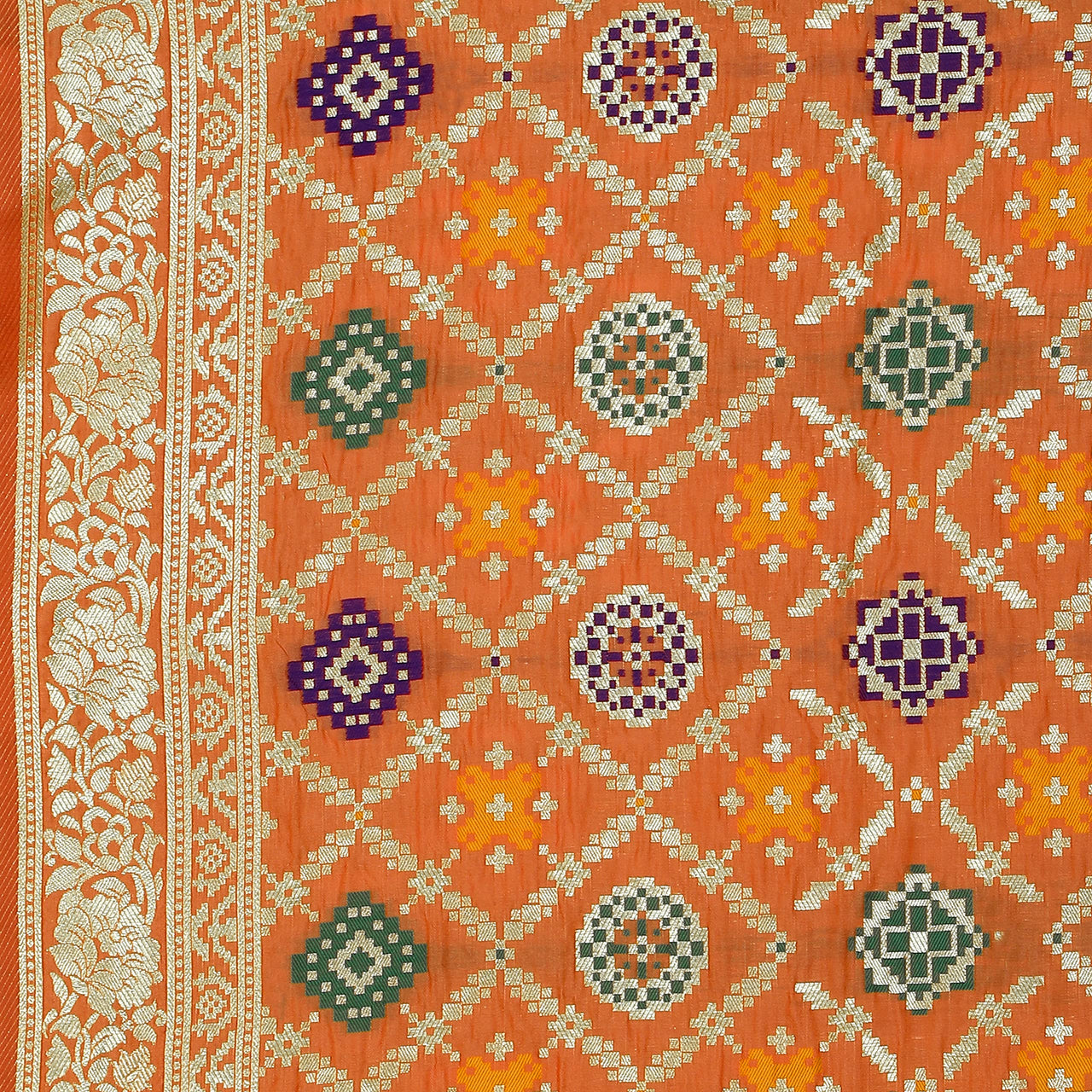 Kapaaha Women's  Woven Silk Blend Banarasi Zari Dupatta/Chunni, Width 45 Inch, Length 2.5 Meter