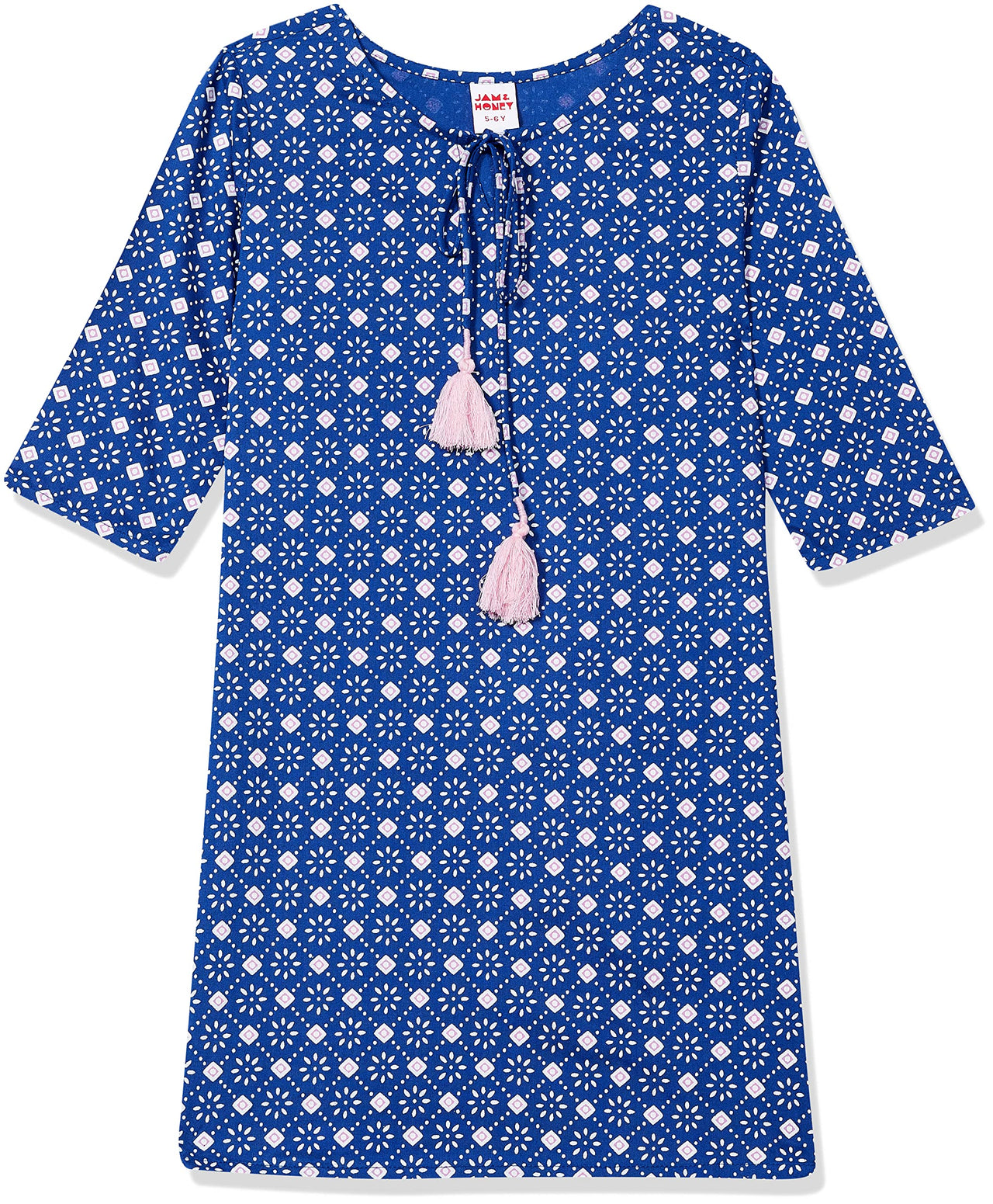 Amazon Brand - Jam & Honey Girl's  Cotton Regular Short Kurti PEACH 2 2 Years-3 Years