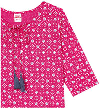 Amazon Brand - Jam & Honey Girl's  Cotton Regular Short Kurti PEACH 2 2 Years-3 Years