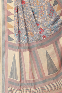 MIRCHI FASHION Women's  Stylish Chiffon Floral and Geometric Printed Saree with Blouse Piece