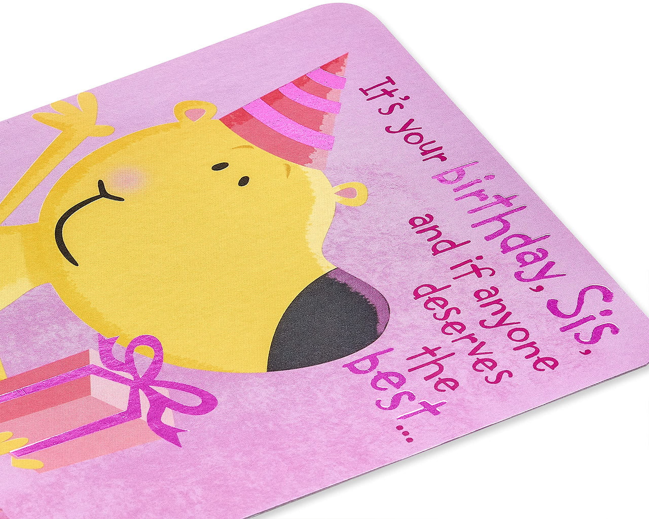 American Greetings Birthday Card for Sister (Bear with Gift) Bear with Gift