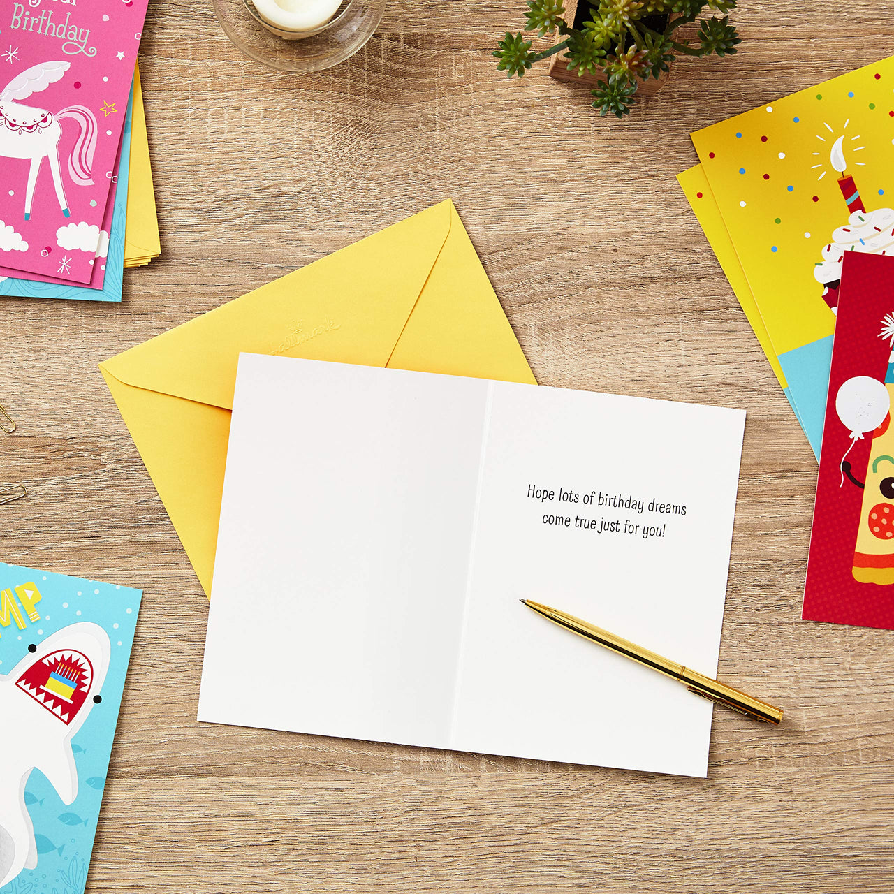 Hallmark Birthday Cards for Kids Assortment, Shark and Unicorn (12 Cards with Envelopes) Kids Birthday