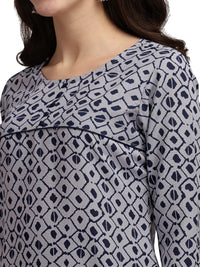 NAINVISH Women's  Pure Cotton Printed Straight Kurti (SD190-191_K)