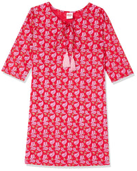 Amazon Brand - Jam & Honey Girl's  Cotton Regular Short Kurti PEACH 2 2 Years-3 Years