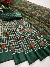 Yashika Women's  Linen Saree Maroon