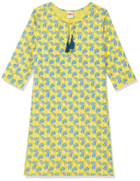 Amazon Brand - Jam & Honey Girl's  Cotton Regular Short Kurti PEACH 2 2 Years-3 Years