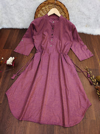 DHRUVI TRENDZ Kurti for Women || Soft Cotton Plain Long Straight Kurtis for Girls || Stitched Collar Kurta || Ideal for Office || Casual || Collage || Festival Wear Kurtis for Ladies