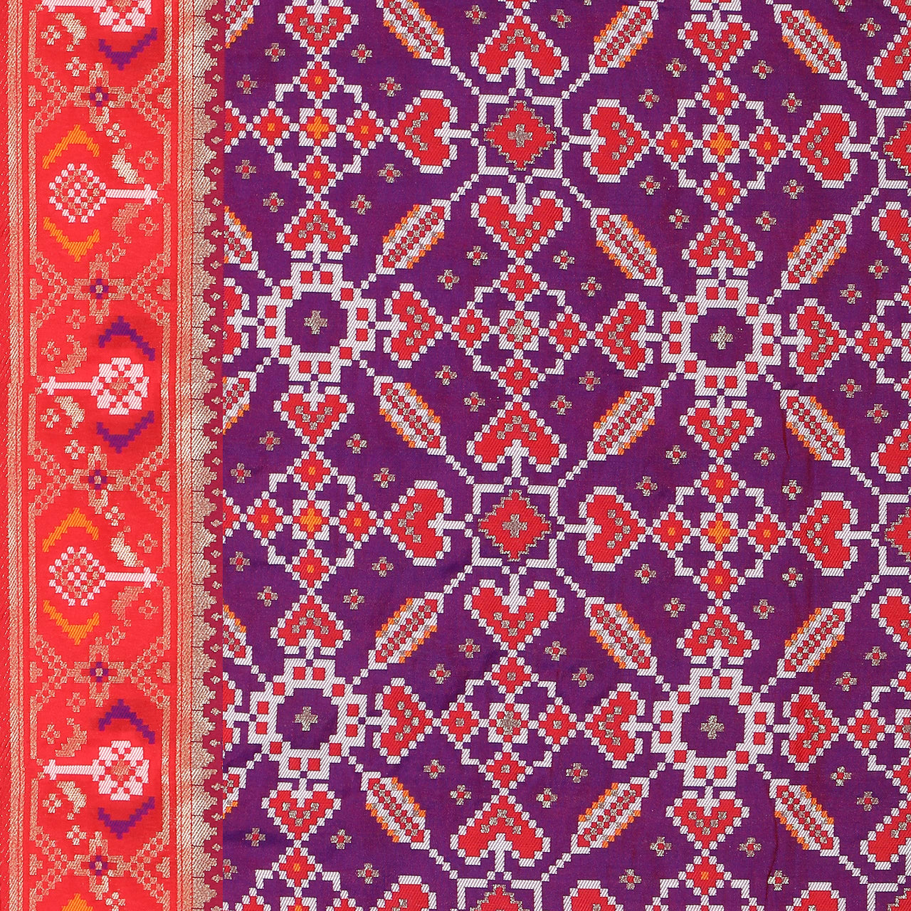 KAPAAHA Women's  Woven Silk Blend Patola Dupatta/Chunni