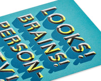 American Greetings Birthday Card for Him (Looks! Brains! Personality!)