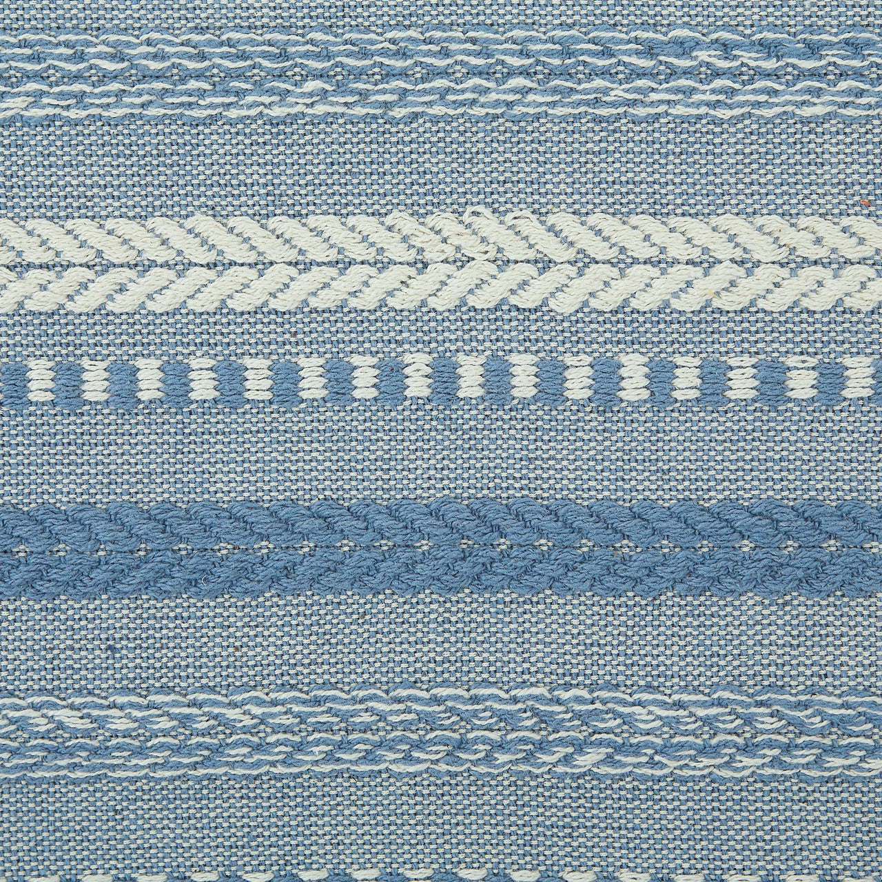DII Farmhouse Braided Stripe Table Runner Collection, 15x72 (15x77, Fringe Included), Stonewash Blue 15x72" (15x77", Fringe Included) Striped