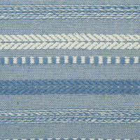 DII Farmhouse Braided Stripe Table Runner Collection, 15x72 (15x77, Fringe Included), Stonewash Blue 15x72