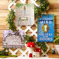 Eureka Curiosity Garden Gallery Wall Motivational Classroom Bulletin Board Set for Teachers, 26 Pieces