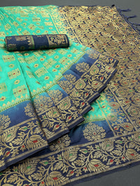 iZibra Women's  Kanchipuram Silk Sarees With Blouse Piece