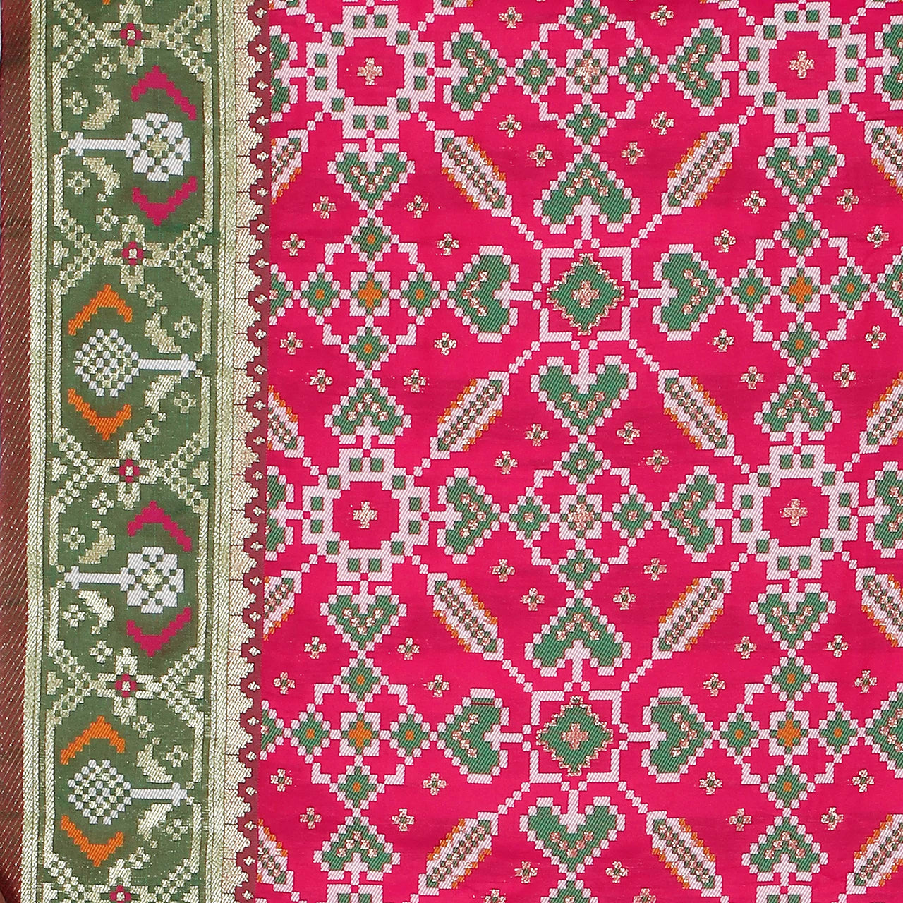 KAPAAHA Women's  Woven Silk Blend Patola Dupatta/Chunni