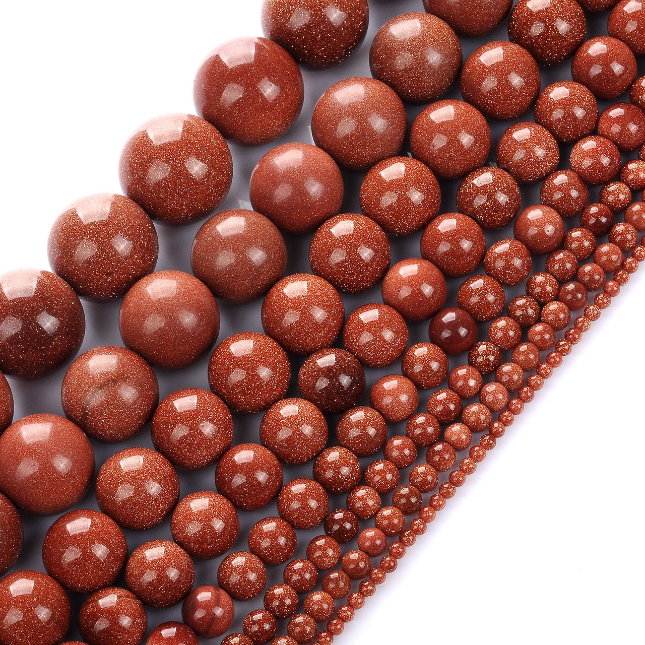 Natural Stone Beads 2mm Gold Sand Stone Round Loose Beads Crystal Energy Stone Healing Power for Jewelry Making DIY,1 Strand 15"