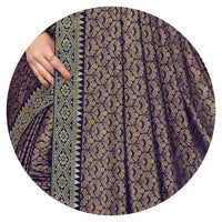 MIRCHI FASHION Women's  Stylish Lycra Foil Printed Design with Zari Woven Lace Work Saree with Blouse Piece