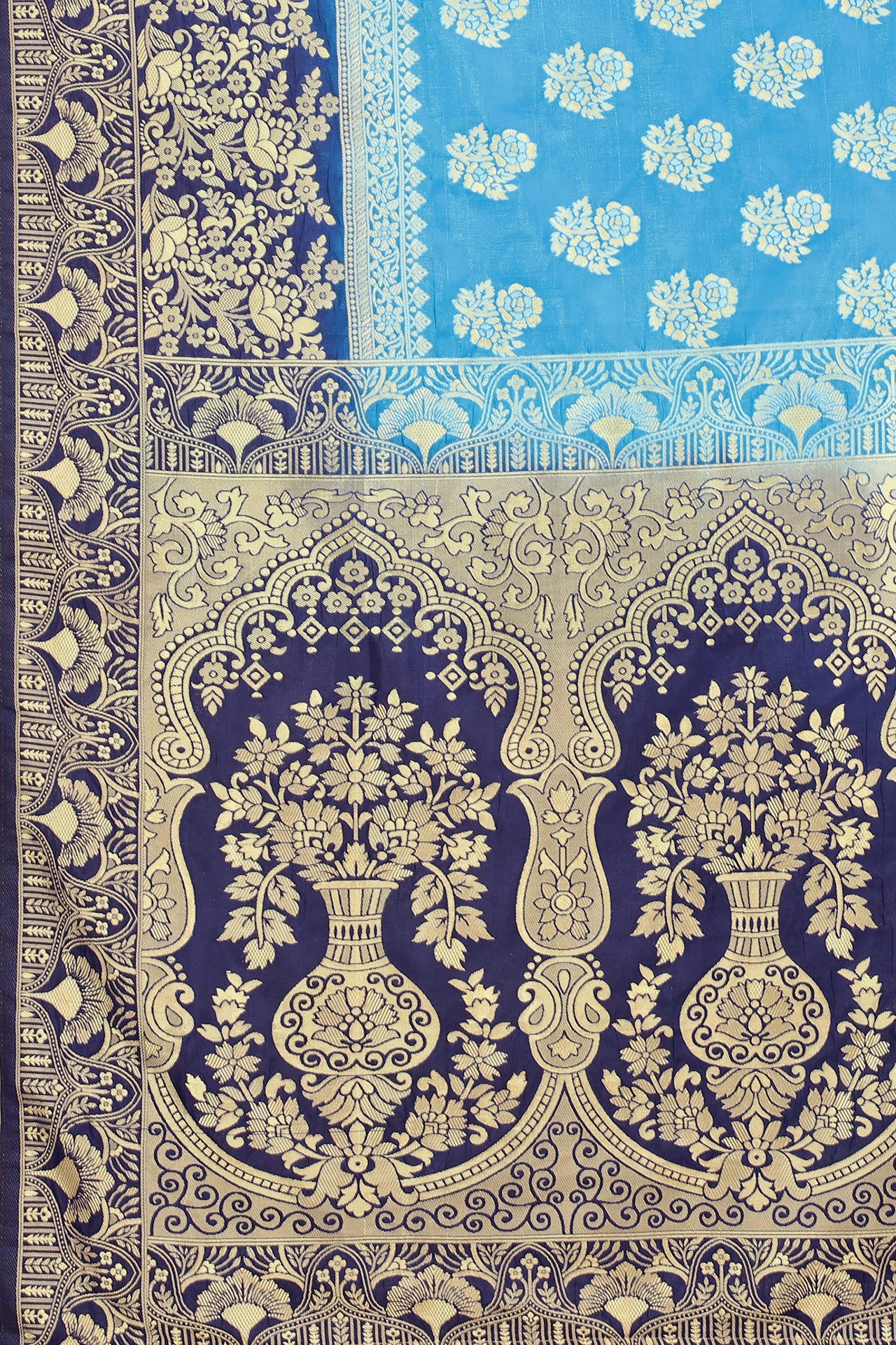 SATYAM WEAVES Women's  Banarasi Cotton Silk Saree With Blouse Piece