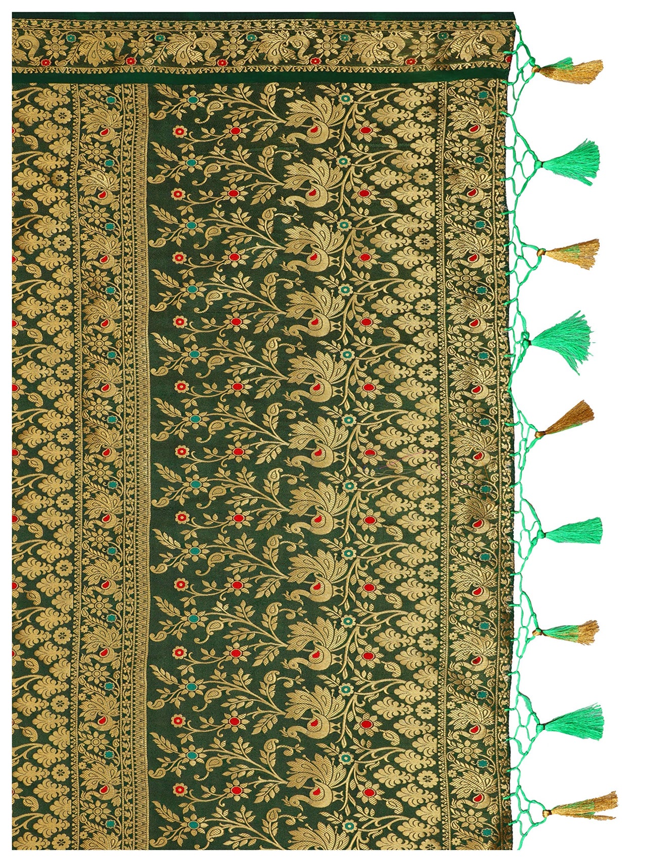 MIMOSA Art silk Wedding saree Kanjivarm Pattu style With Contrast Blouse Color: Orange (4282-65-2D-PCH-BGRN)