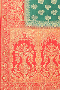 SATYAM WEAVES Women's  Banarasi Cotton Silk Saree With Blouse Piece