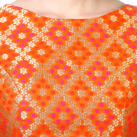 X3 Women's  Brocade Zari Weaving Elbow Length Sleeves Saree Blouse