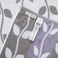 Modern Threads Amrapur Overseas 6-Piece Yarn Dyed Organic Vines Jacquard/Solid Ultra Soft 500GSM 100% Combed Cotton Towel Set [Grey Lavender] Labender