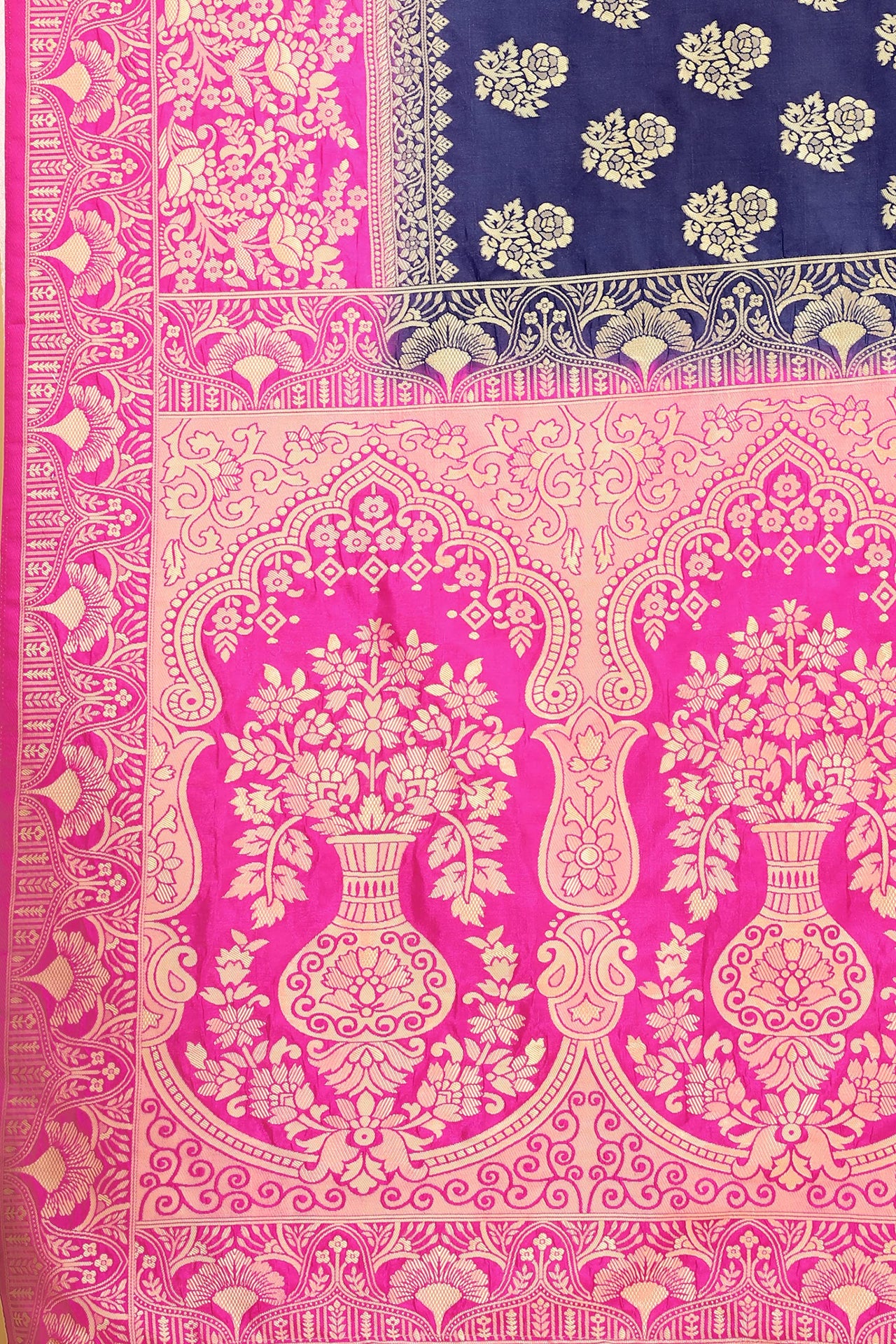 SATYAM WEAVES Women's  Banarasi Cotton Silk Saree With Blouse Piece