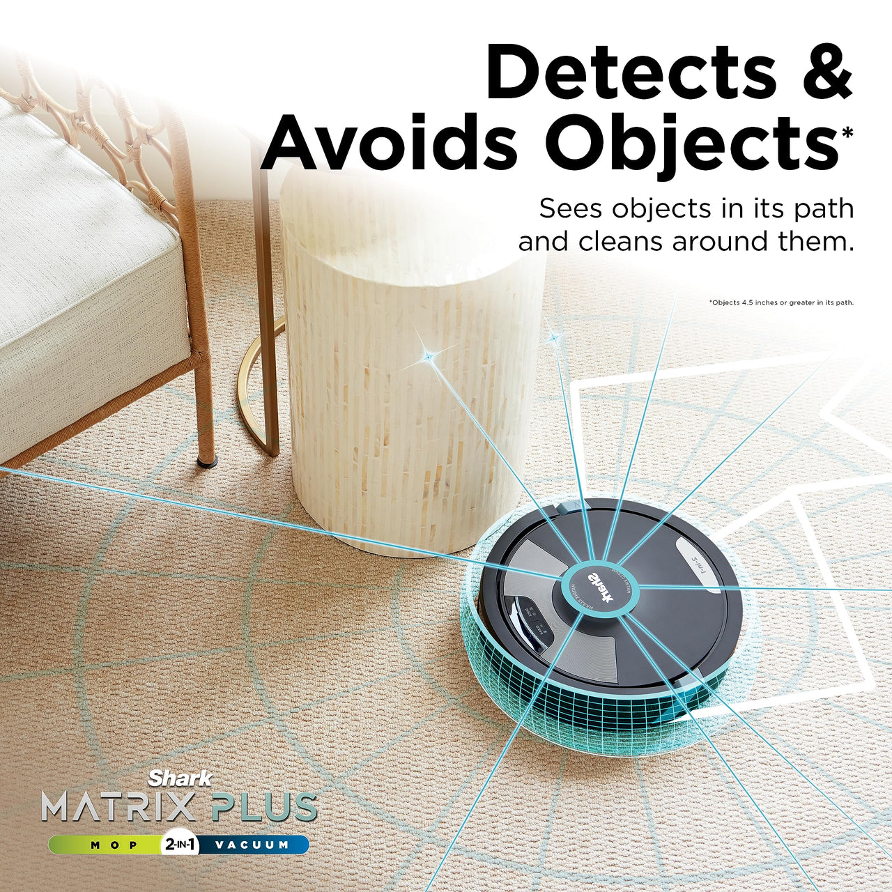 Shark Matrix Plus 2in1 Robot Vacuum & Mop with Sonic Mopping, Matrix Clean, Home Mapping, HEPA Bagless Self Empty Base, CleanEdge, for Pet Hair, WiFi, Black/Mocha, AV2630WA Wet and Dry Self-Empty + Mocha