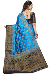 C J Enterprise Women's  Kanchipuam Pattu Pure Kanjivaram Silk Sarees For Wedding With Blouse Piece (perashooot paithani)