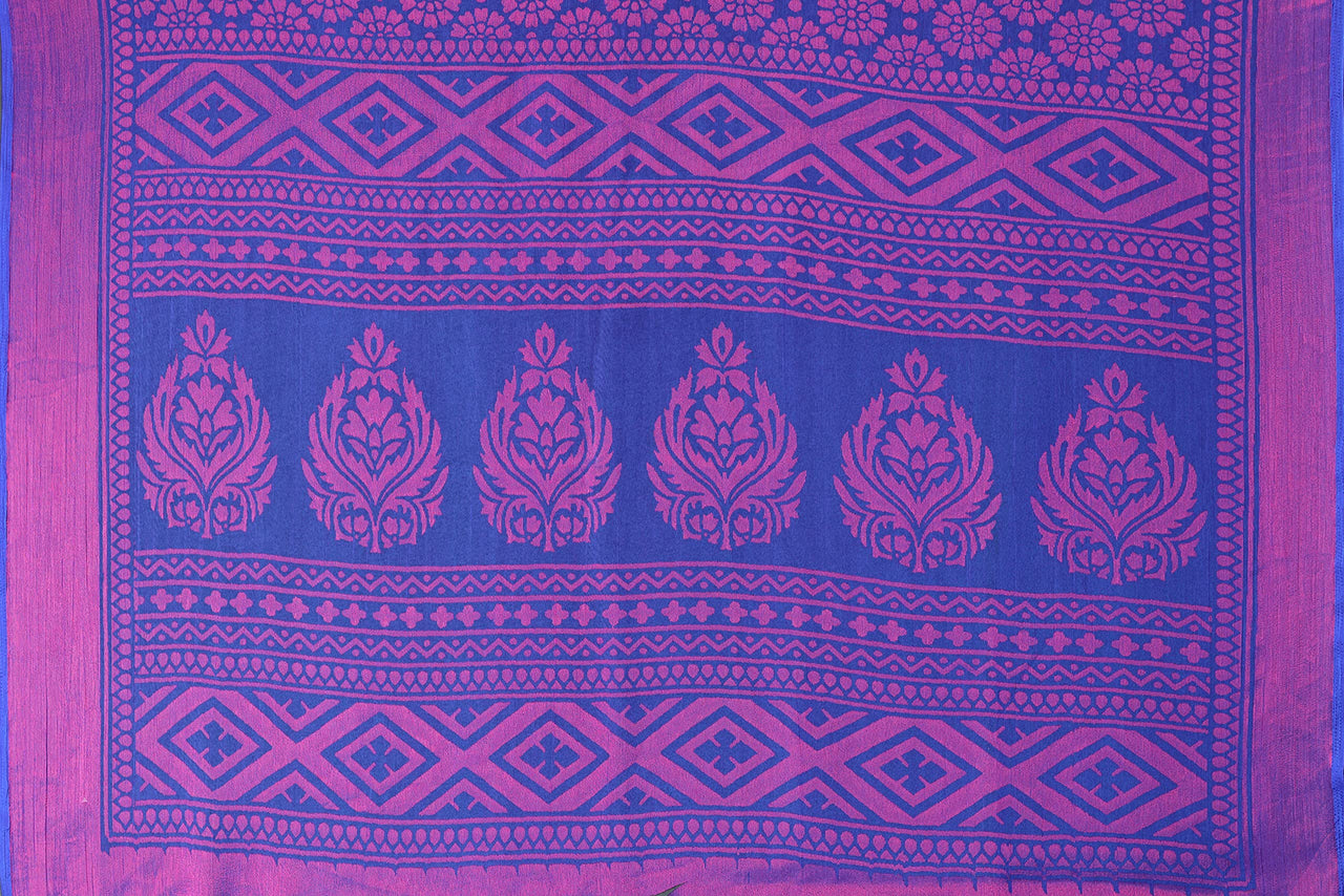 Winza Designer Women's  Chiffon Brasso Printed Saree with Blouse Piece (WDP Brasso Malini W)