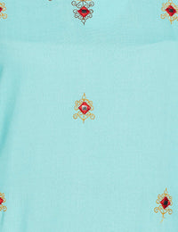 Ayukta Women's  Rayon Embroidery Straight Kurti