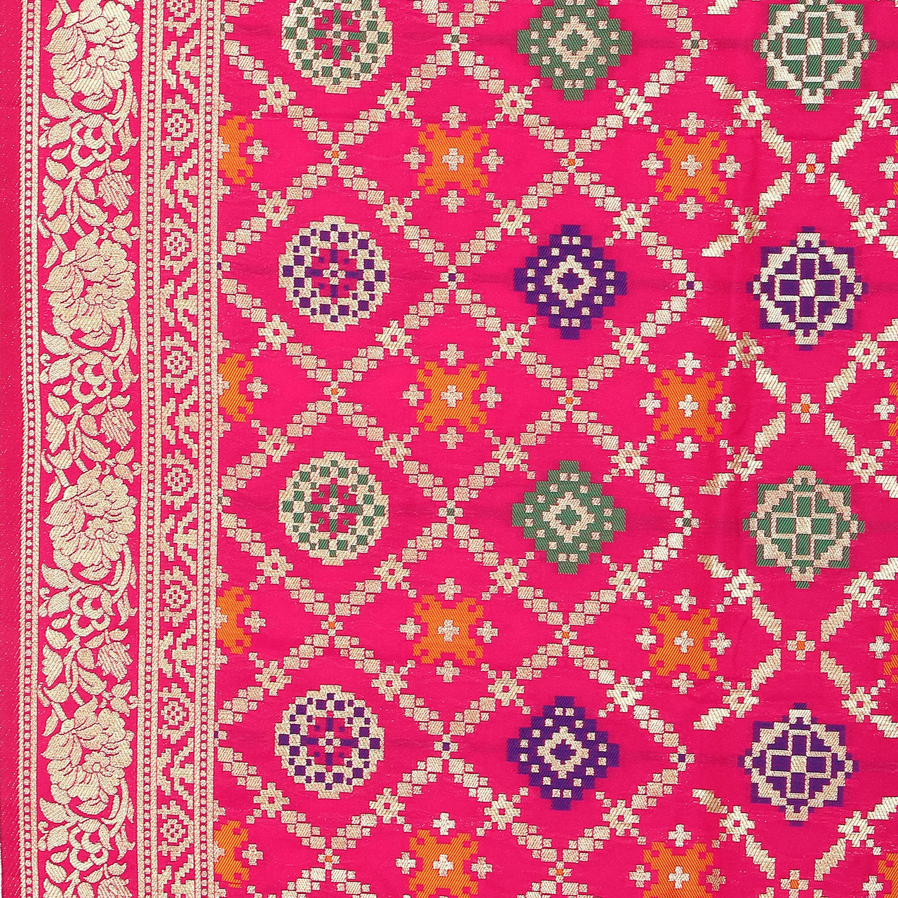 Kapaaha Women's  Woven Silk Blend Banarasi Zari Dupatta/Chunni, Width 45 Inch, Length 2.5 Meter