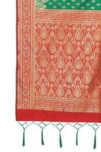 AKHILAM Women's  Banarasi silk woven Design Saree with Unstitched Blouse Piece(GNG220_QL_Parent)