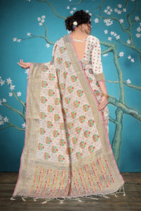 Divine International Trading Co Women's  Chanderi Saree With Blouse Piece