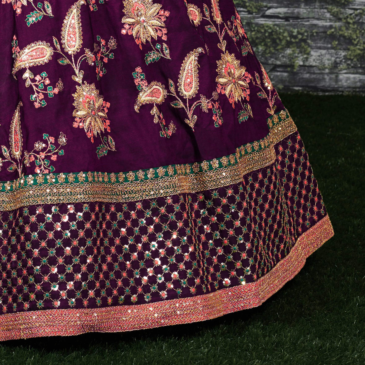 Zeel Clothing Women's  Silk Semi-Stitched Lehenga Choli (7034-Wedding-Bridal-Latest-New; Free)