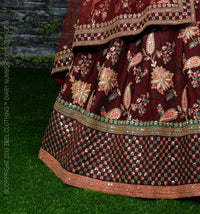 Zeel Clothing Women's  Silk Semi-Stitched Lehenga Choli (7034-Wedding-Bridal-Latest-New; Free)