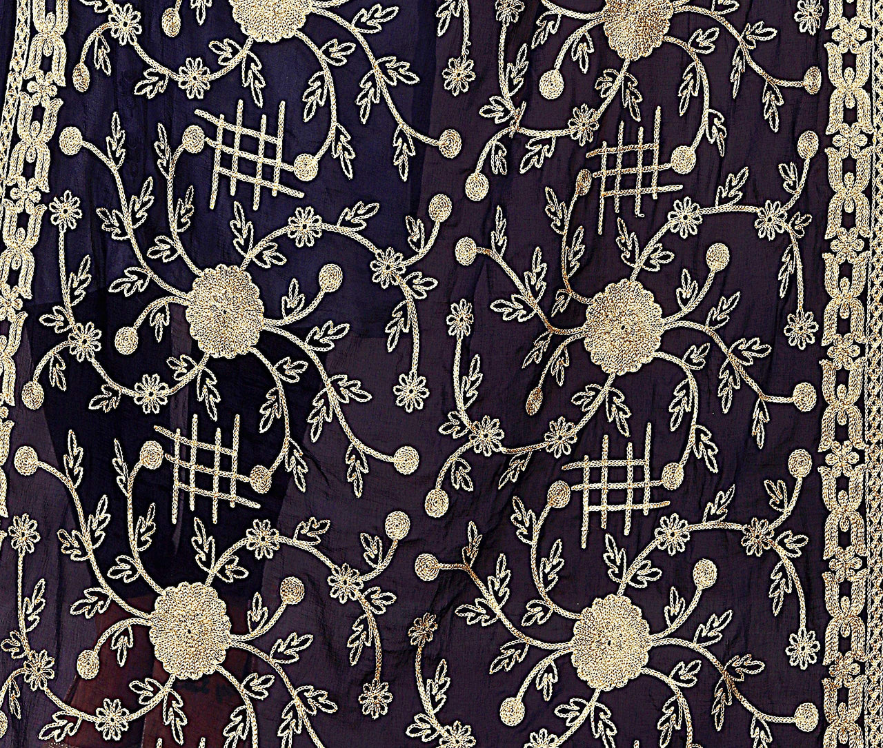 AKSHAR LLC Miss India Women's  Chiffon Dupatta With Karachi Embroidery Work