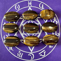 Truewon Natural Healing Crystal Chakra Reiki Polished Love Oval Pocket Worry Stone Crystals for Anxiety Stress Relief Therapy (Yellow Tiger's  Eye) Yellow Tiger's  Eye