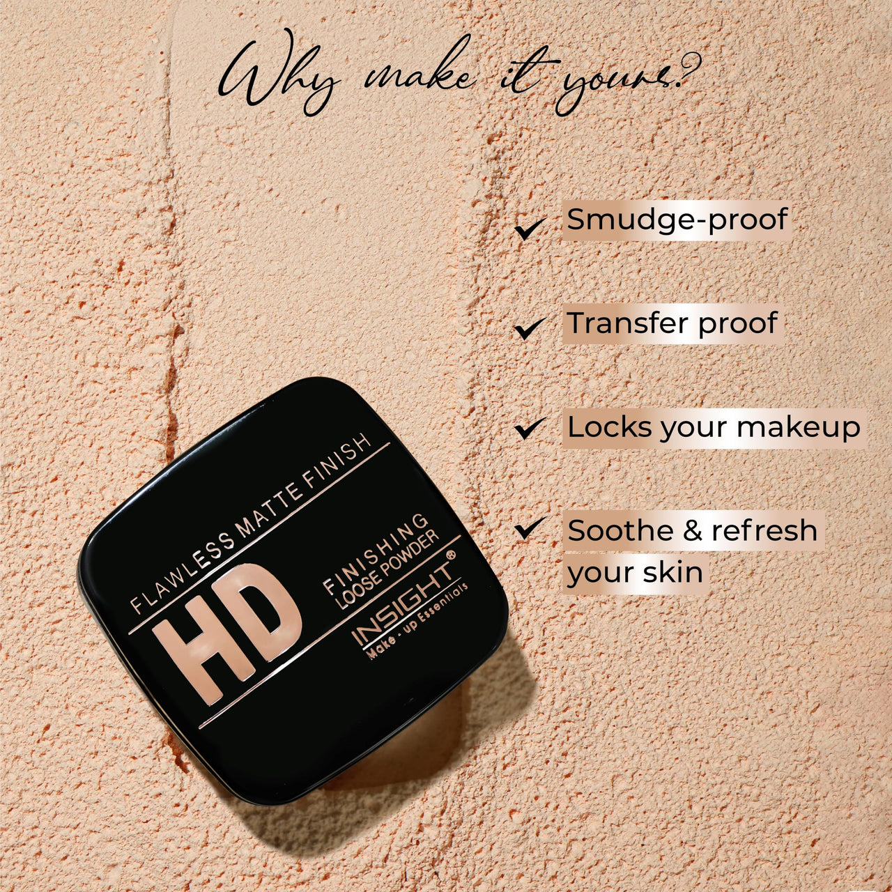 INSIGHT Pressed Powder Translucent Face Powder Honey All Skin Type, 30 Gram