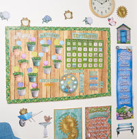 Eureka Curiosity Garden Mini Happy Birthday Bulletin Board Set for Teachers, 48 Pieces Garden Birthday