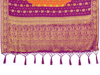 Vardha Women's  Chiffon Silk Saree with Unstitched Blouse Piece - Zari Woven Work Sarees for Wedding