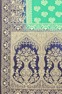 SATYAM WEAVES Women's  Banarasi Cotton Silk Saree With Blouse Piece