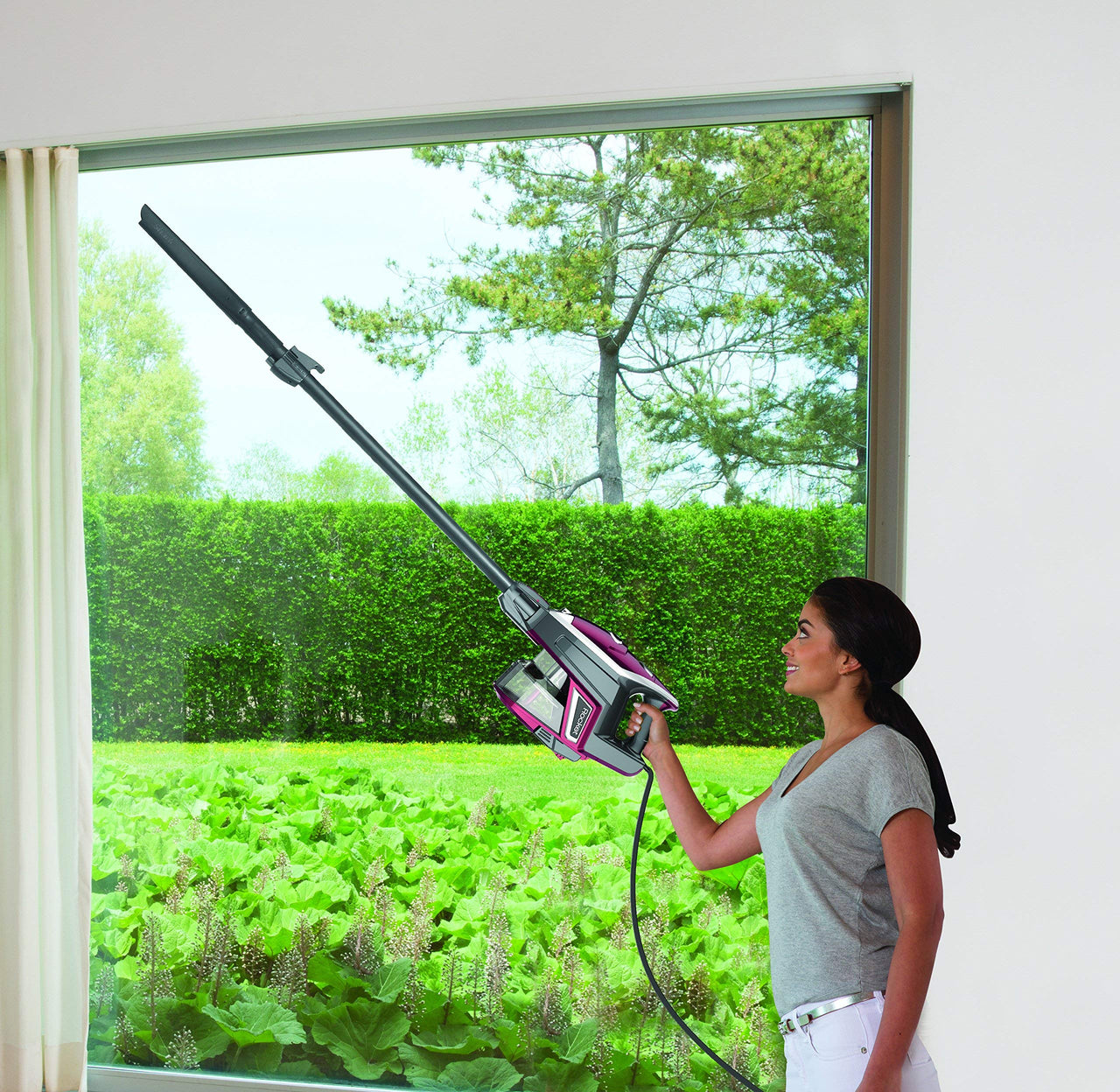 Shark HV322 Rocket Deluxe Pro Corded Stick Vacuum with LED Headlights, XL Dust Cup, Lightweight, Perfect for Pet Hair Pickup, Converts to a Hand Vacuum, with Pet Attachments, Bordeaux/Silver Pet Multi-Tool